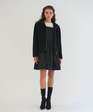 BOUCLE HALF COAT / BLACK