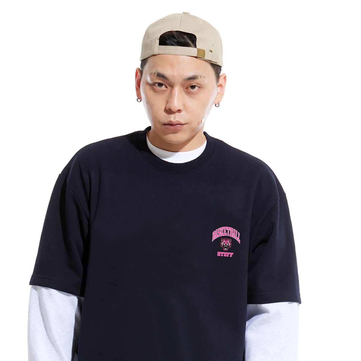 스터프(STUFF) 스몰 타이거 레이어드 롱슬리브 티셔츠