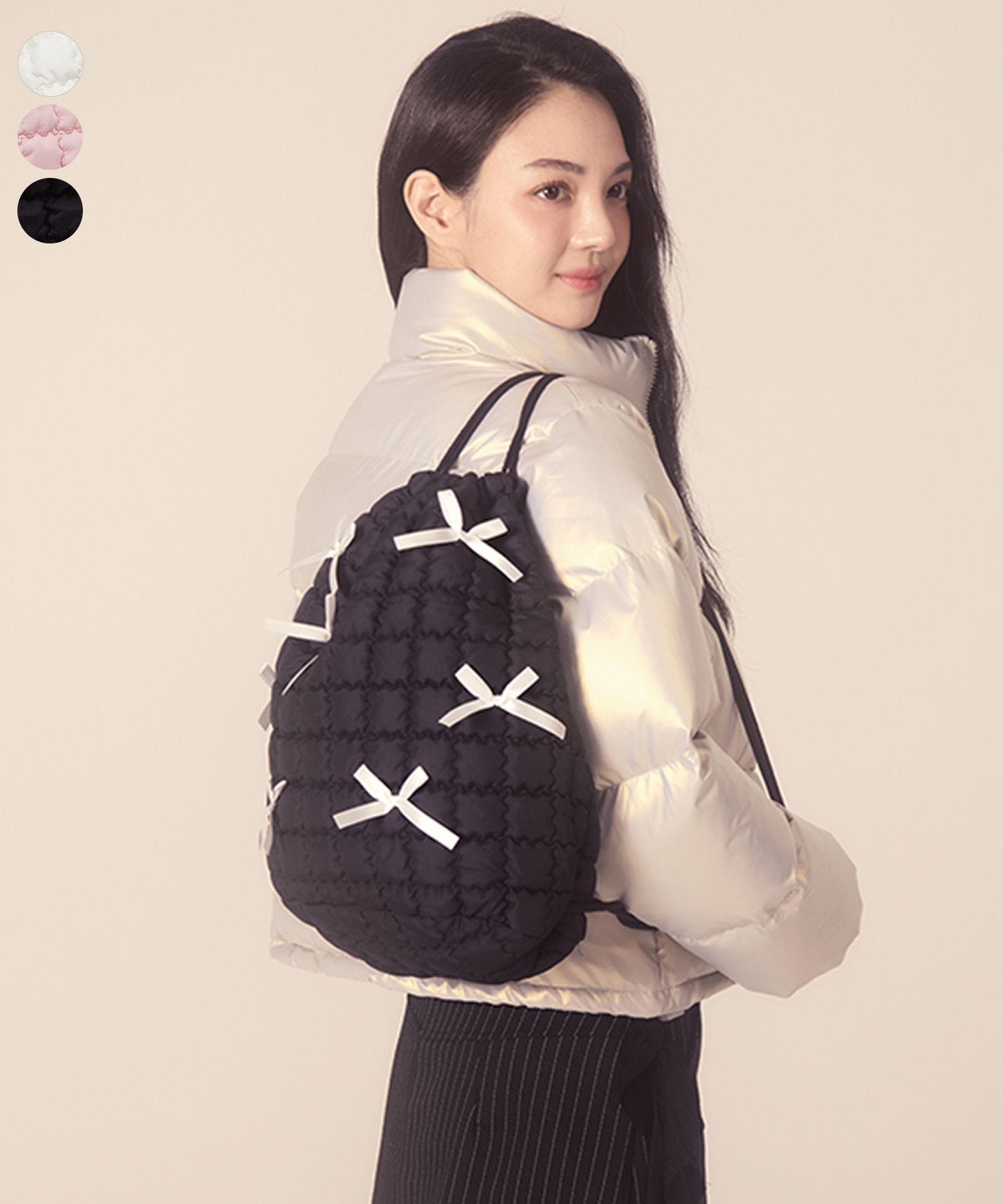 【ULKIN CANVAS】人気★BettyBoop Square Quilting Ribbon Bag MUSINSA | ULKIN CANVAS Betty Boop Square Quilted Ribbon
