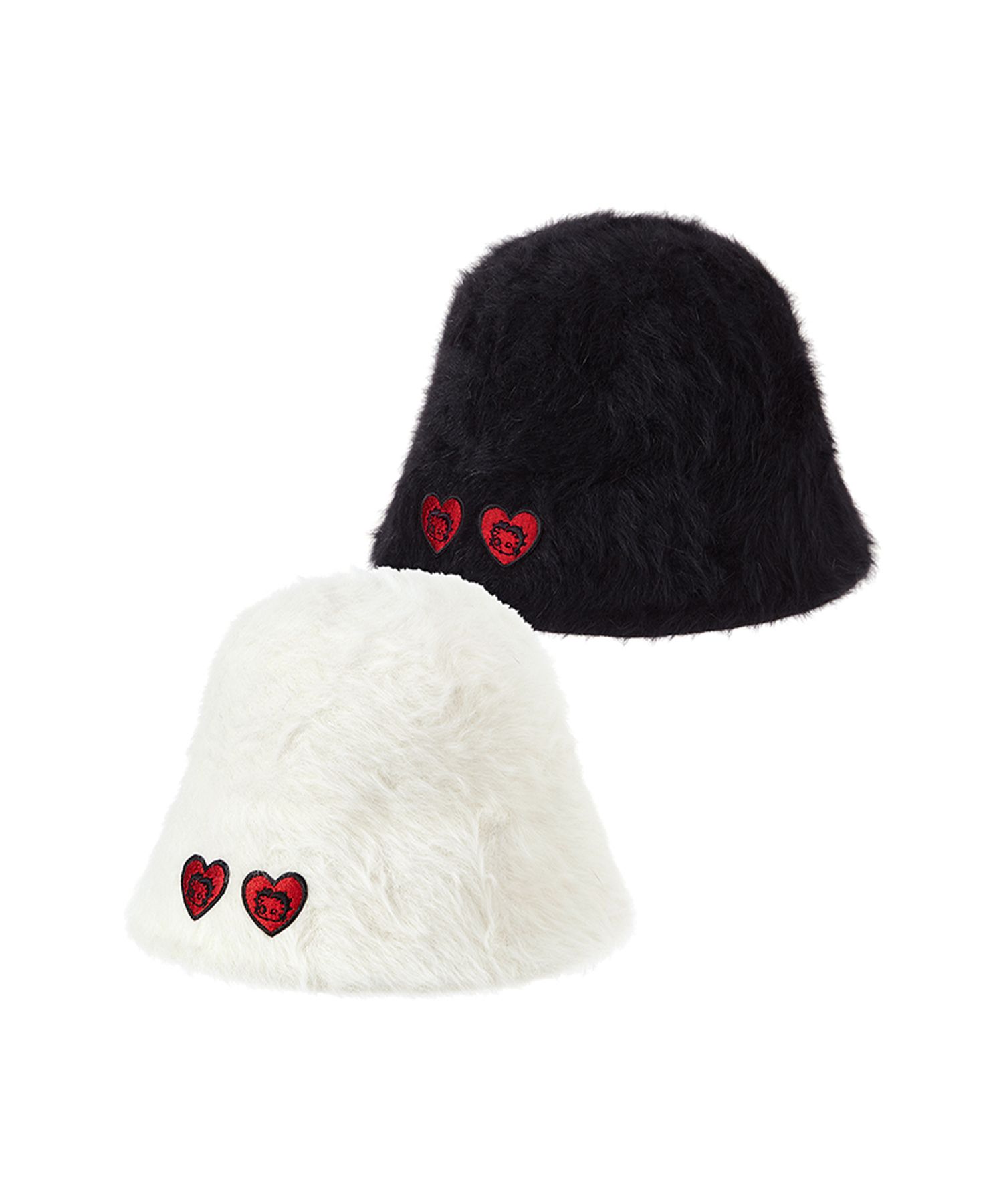 MUSINSA | CNVS Betty Boop Heart Angora Bucket Hat _(2 colors) display picture 2
