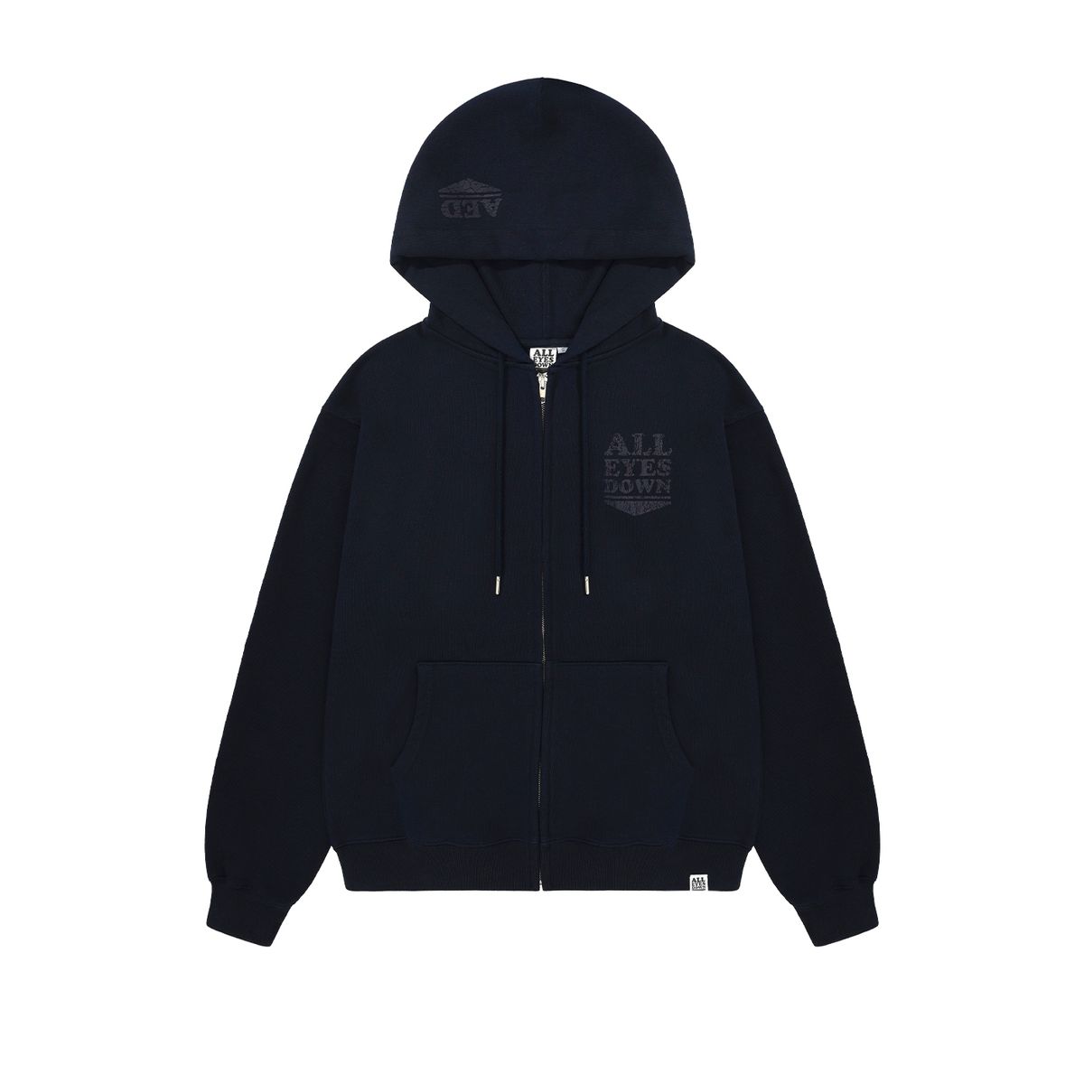 올아이즈다운(ALL EYES DOWN) CRACK LOGO ZIPUP HOODIE (NAVY)