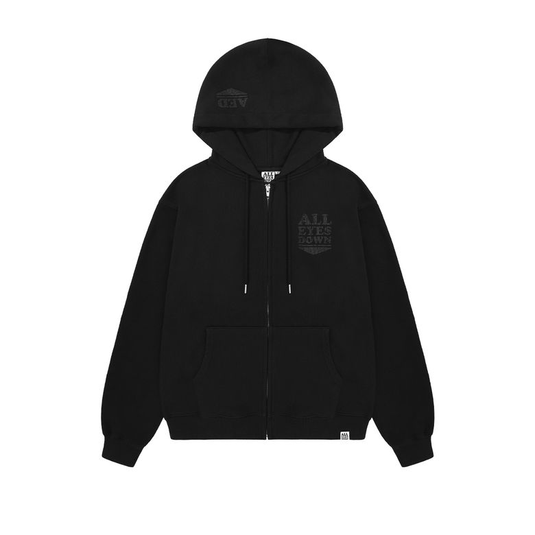 CRACK LOGO ZIPUP HOODIE (BLACK)