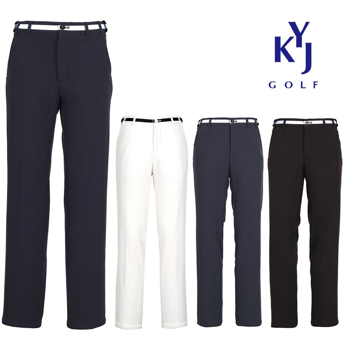 김영주 골프(KIM YOUNG JOO GOLF) 남성 겨울 기모바지 밸트라인 밴딩 골프 팬츠 KNWMSL58