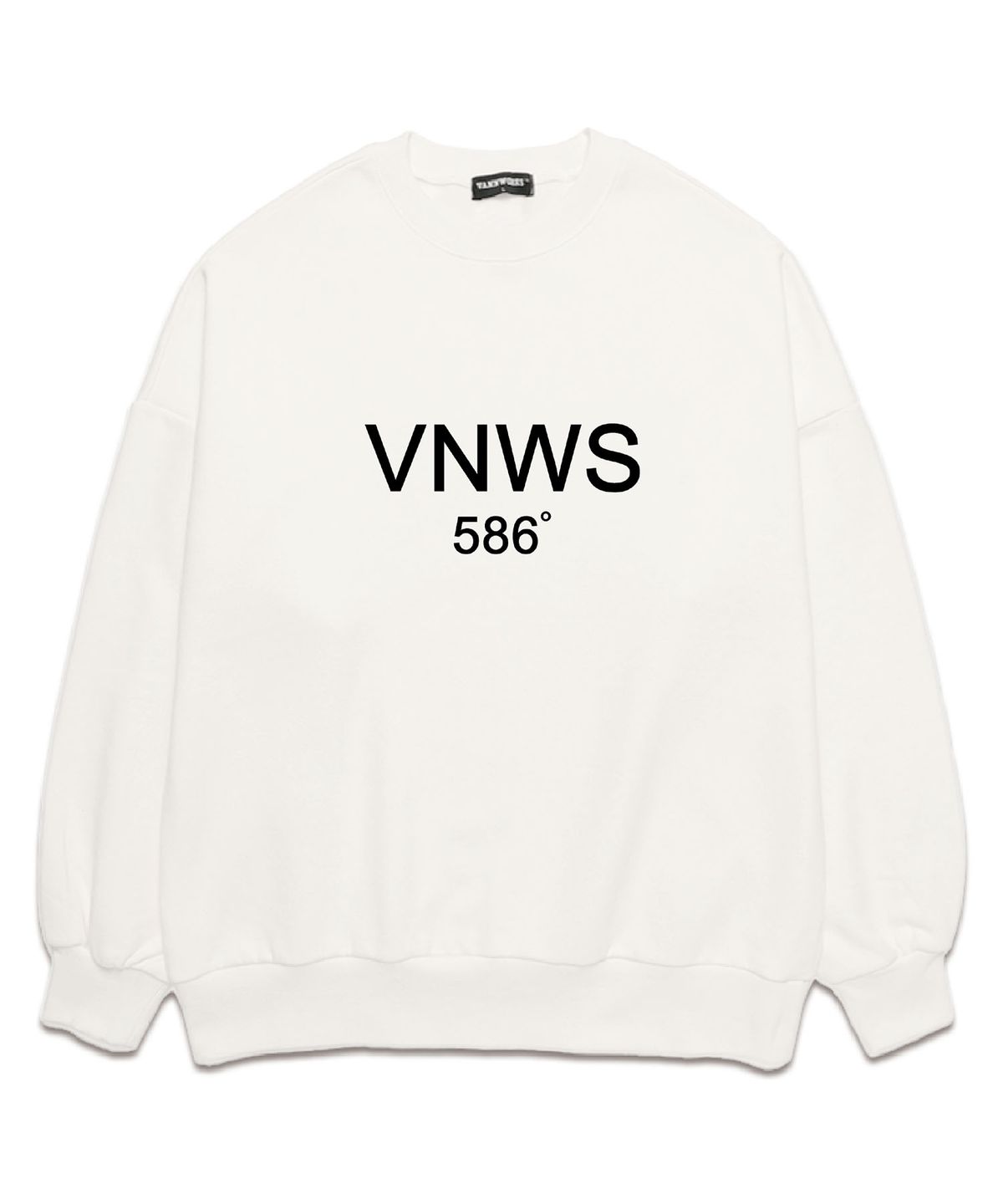 밴웍스(VANNWORKS) VNWS 586 오버핏 맨투맨 (VLS0043) 화이트/블랙