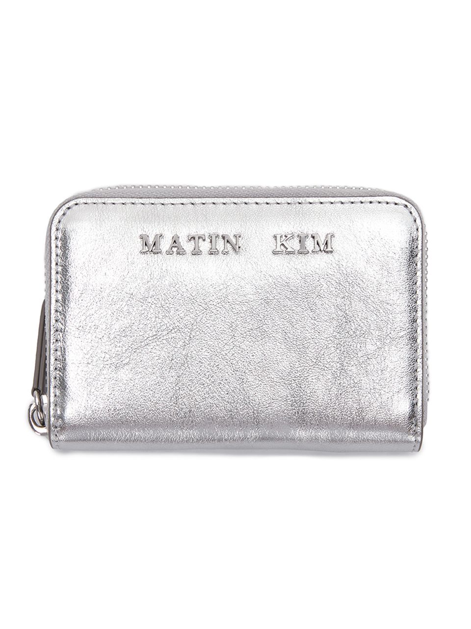 MUSINSA | MATIN KIM GLOSSY COMPACT WALLET IN SILVER