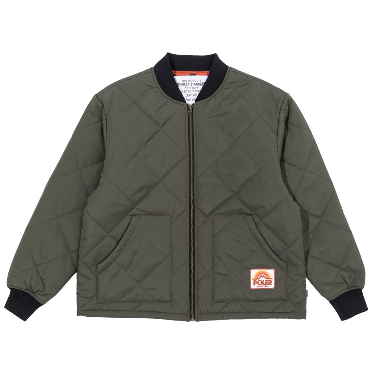 폴러스터프(POLERSTUFF) 폴러 다이아몬드 퀼티드 자켓 OLIVE