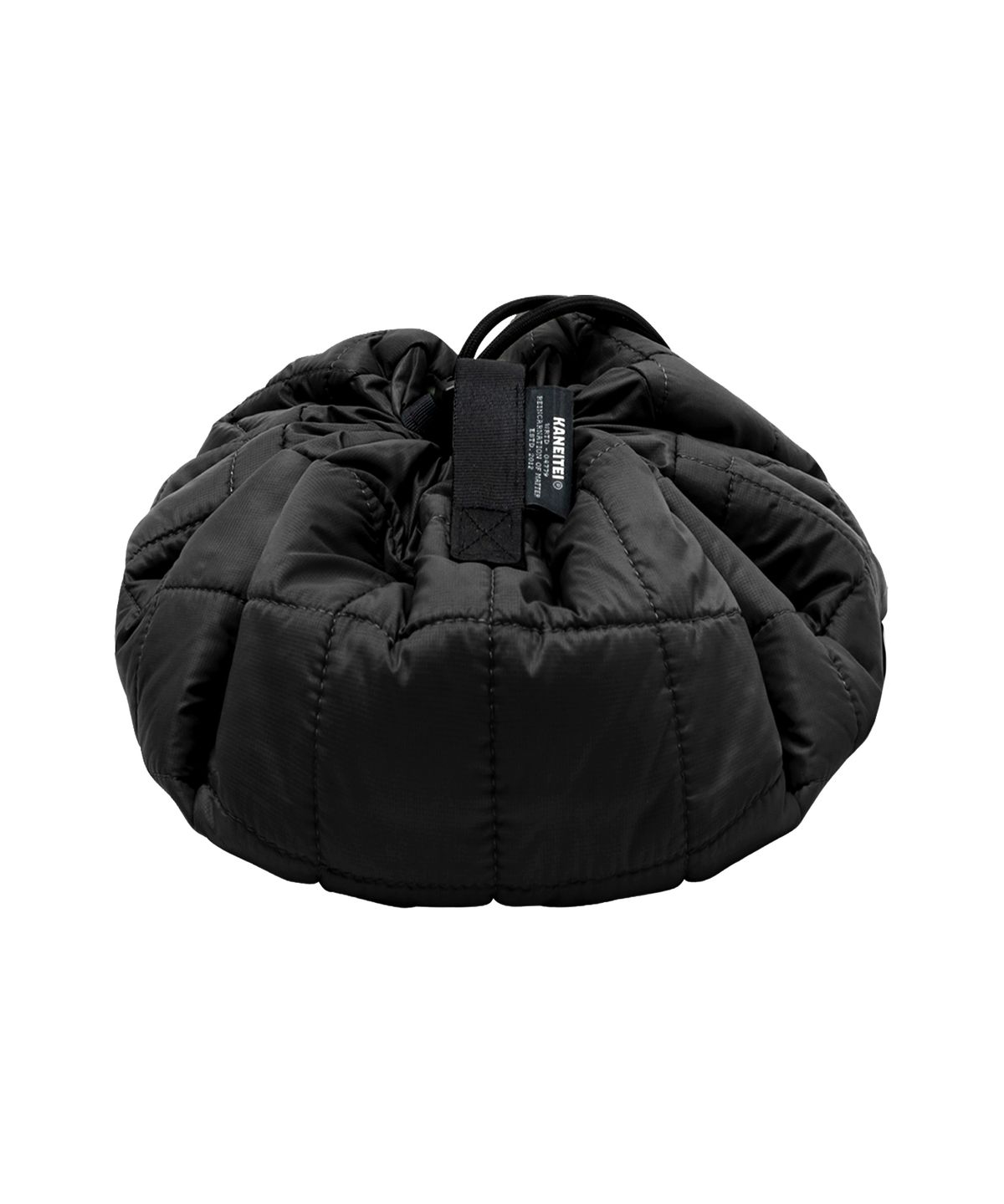 카네이테이(KANEITEI) DUMPLING QUILTING STORAGE CROSS BAG (BLACK) / RECYCLED