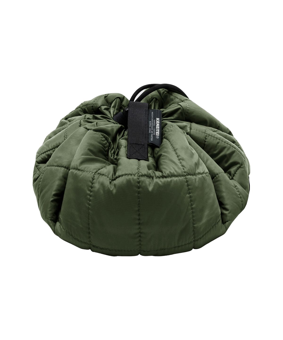 카네이테이(KANEITEI) DUMPLING QUILTING STORAGE CROSS BAG (OLIVE DRAB) / RECYCLED
