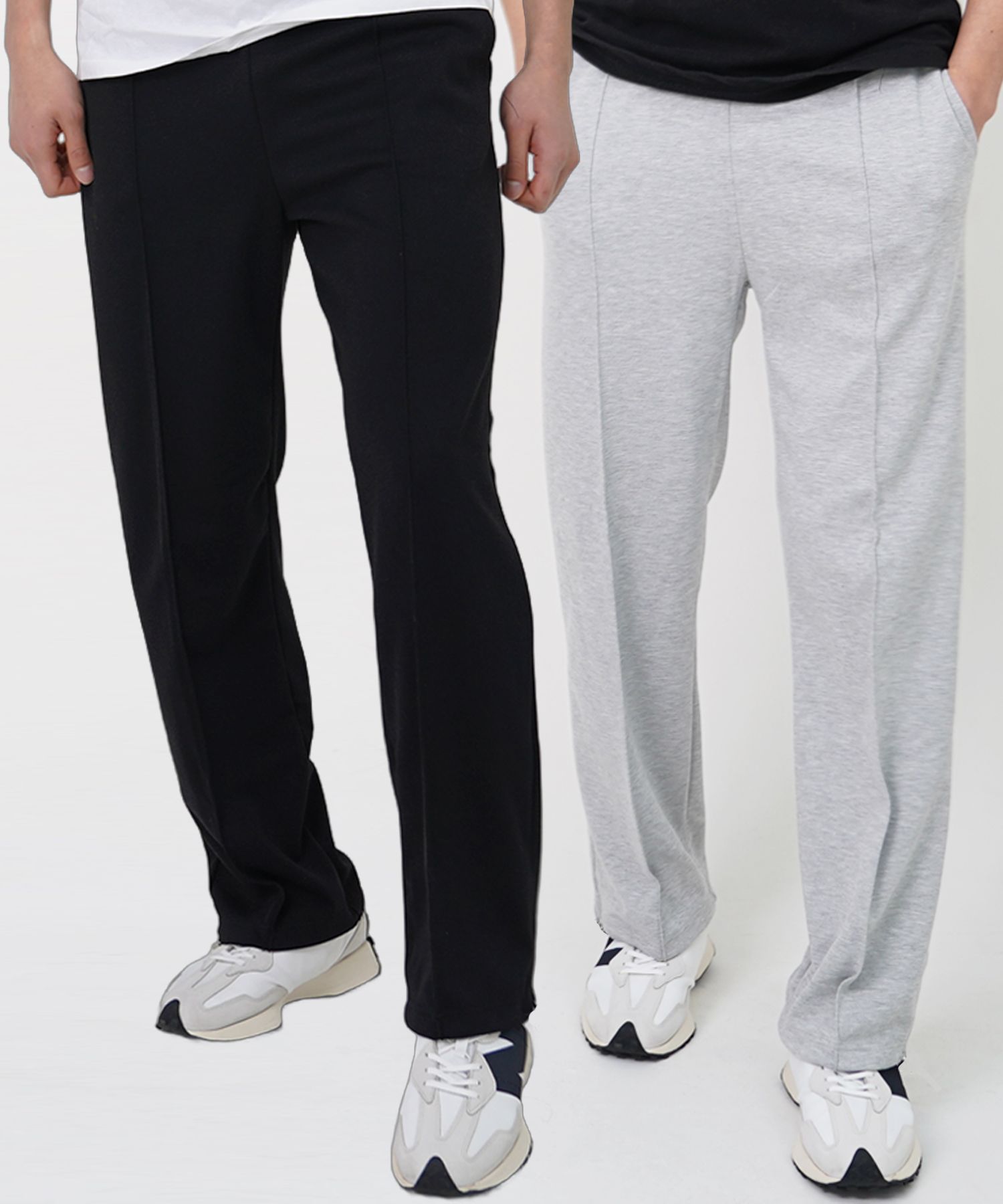 MUSINSA | TURTLEBACK Pintuck semi-wide straight-fit training