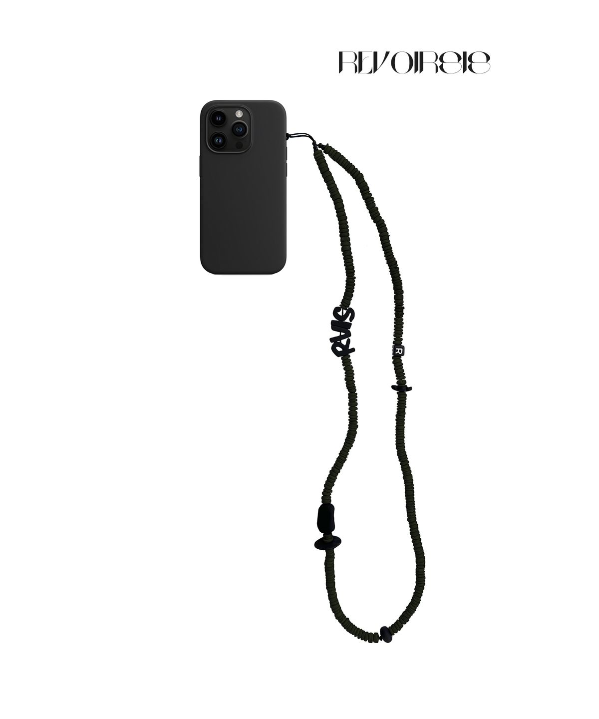 르브아시스(REVOIRSIS) nature beads crossbody  phone strap khaki