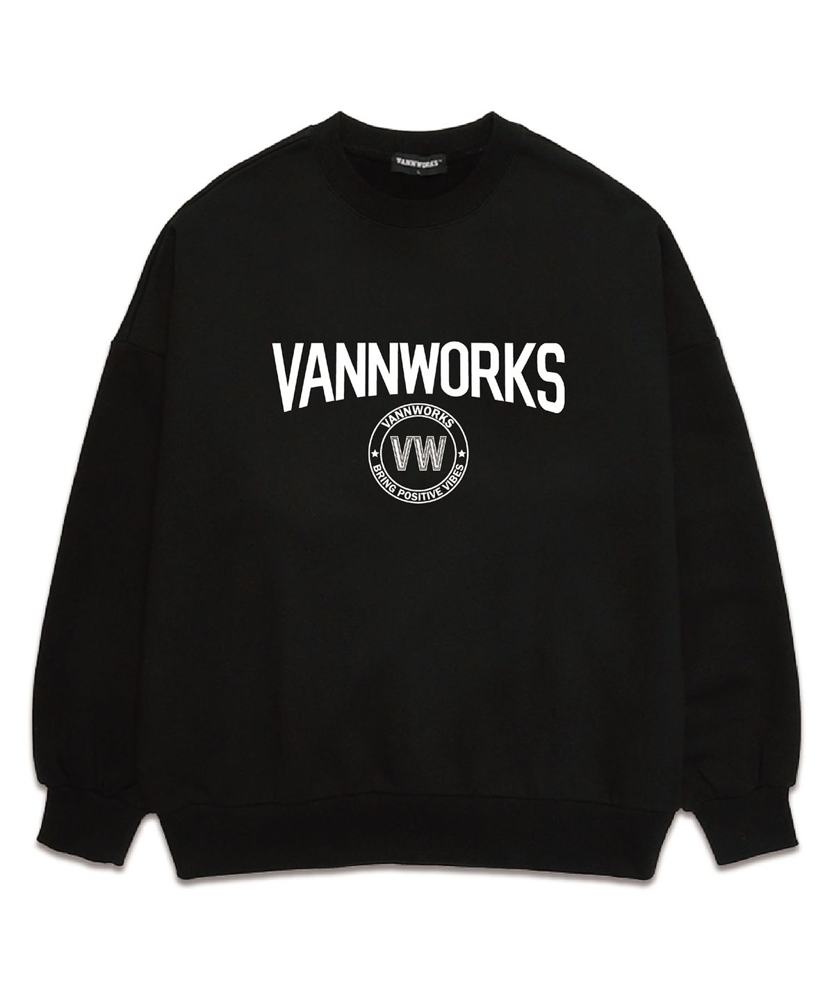 밴웍스(VANNWORKS) WIZARD 오버핏 맨투맨 (VLS0044) 블랙/화이트