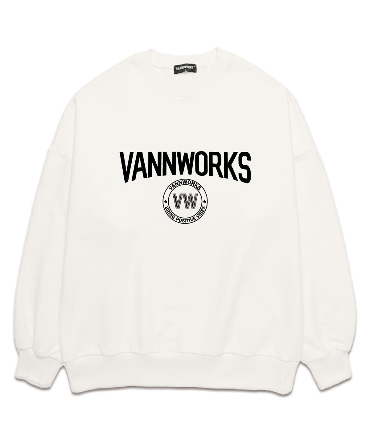 밴웍스(VANNWORKS) WIZARD 오버핏 맨투맨 (VLS0044)화이트/블랙