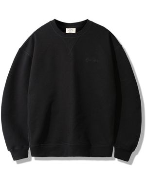 레터링 로고 베이직 스웻셔츠 - 블랙