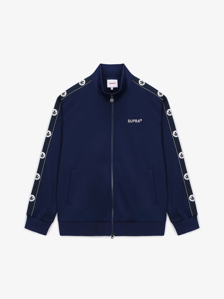 에센셜 사이드 테이프드 트랙 셋업 상의(NAVY)