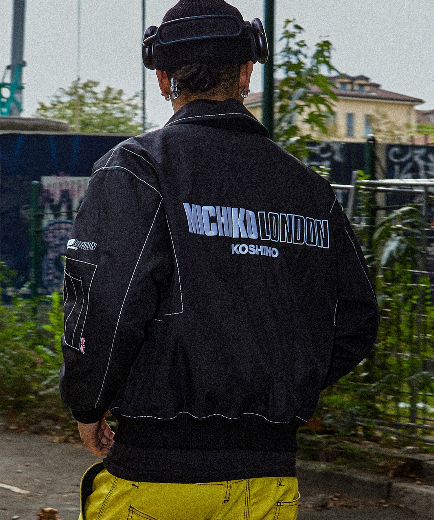 MUSINSA | MICHIKO LONDON Retro Quilting Bomber Jacket Black_Unisex