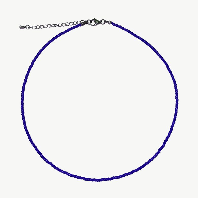 Blue Fine Color Beads Necklace