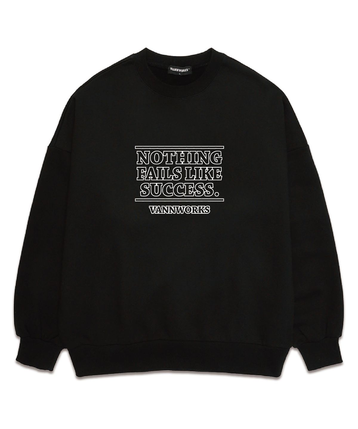 밴웍스(VANNWORKS) LETTERING LOGO 오버핏 맨투맨 (VLS0045) 블랙/화이트