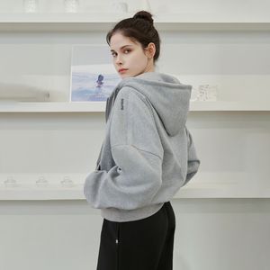 [SWZ23047-04] 컴피 기모 후드집업 멜란지그레이