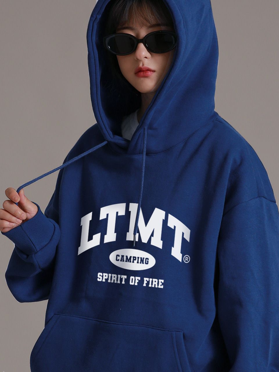 MUSINSA公式 | LIKE THE MOST ソフトLTMTオーバーフードパーカー（ブルー）