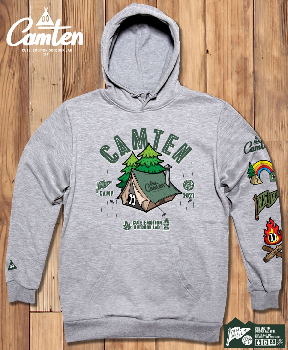 돌돌(DOLDOL) Camten-hoody-71 감성 캠핑 브랜드 캠텐 캐릭터 그래픽 후드티