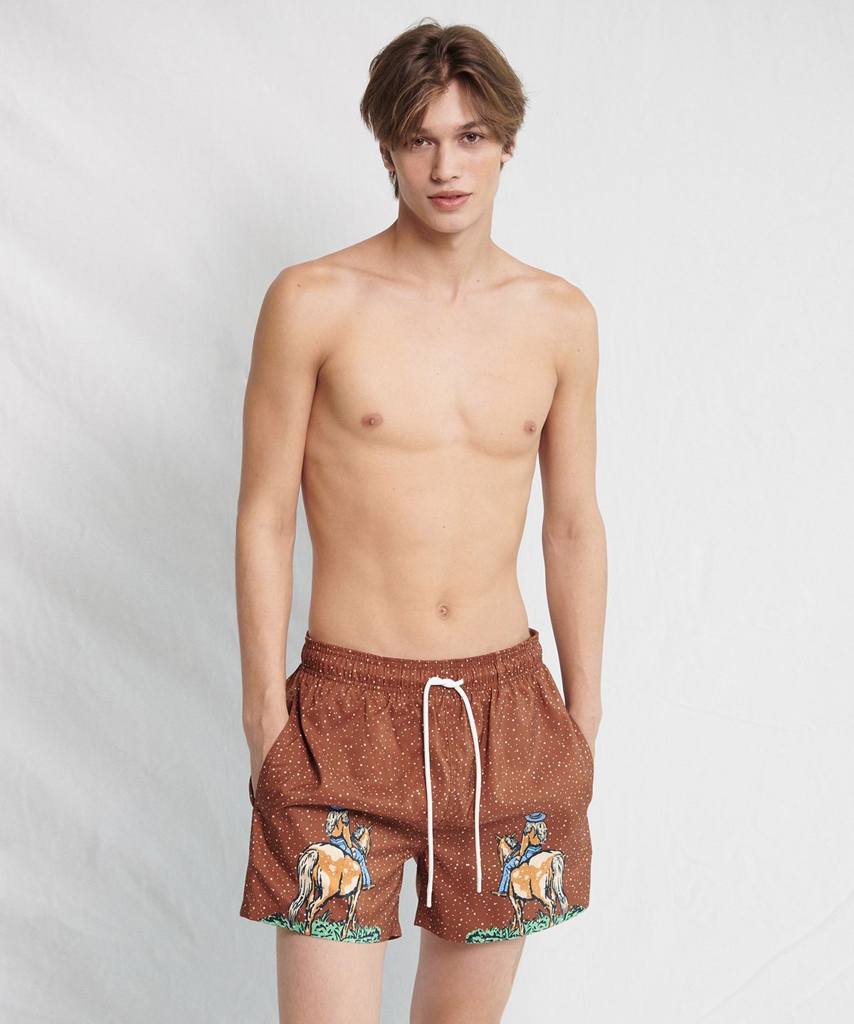 딜라잇풀(DELIGHTPOOL) Wild Dreamer Swim Trunks - Caramel Brown