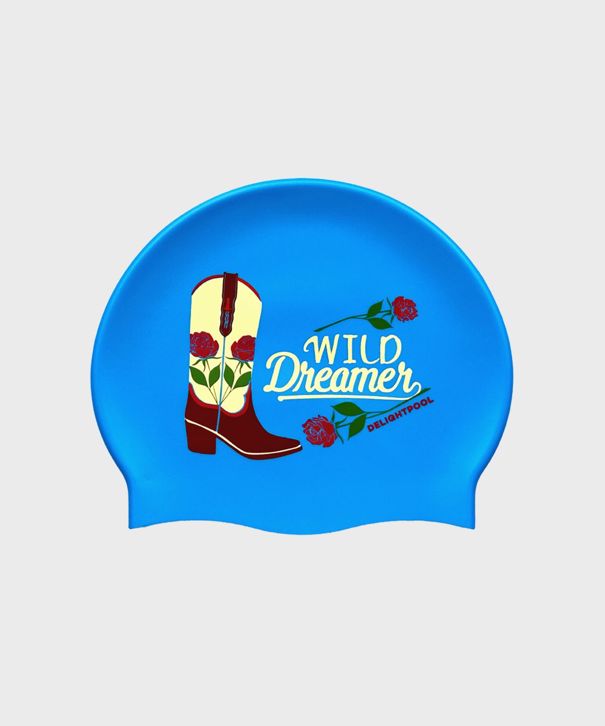 딜라잇풀(DELIGHTPOOL) Rosy western boots Swim Cap - Blue
