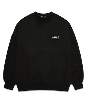 SHARK LOGO 오버핏 맨투맨 (VLS0046) 블랙