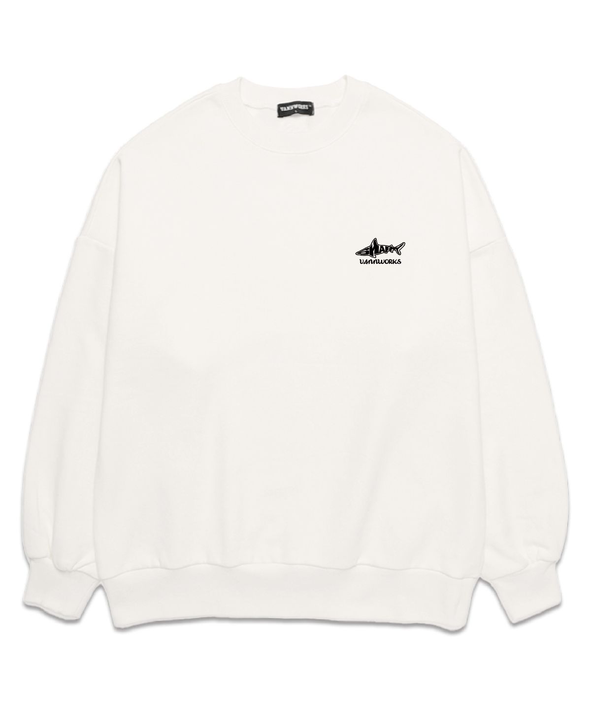 밴웍스(VANNWORKS) SHARK LOGO 오버핏 맨투맨 (VLS0046) 화이트