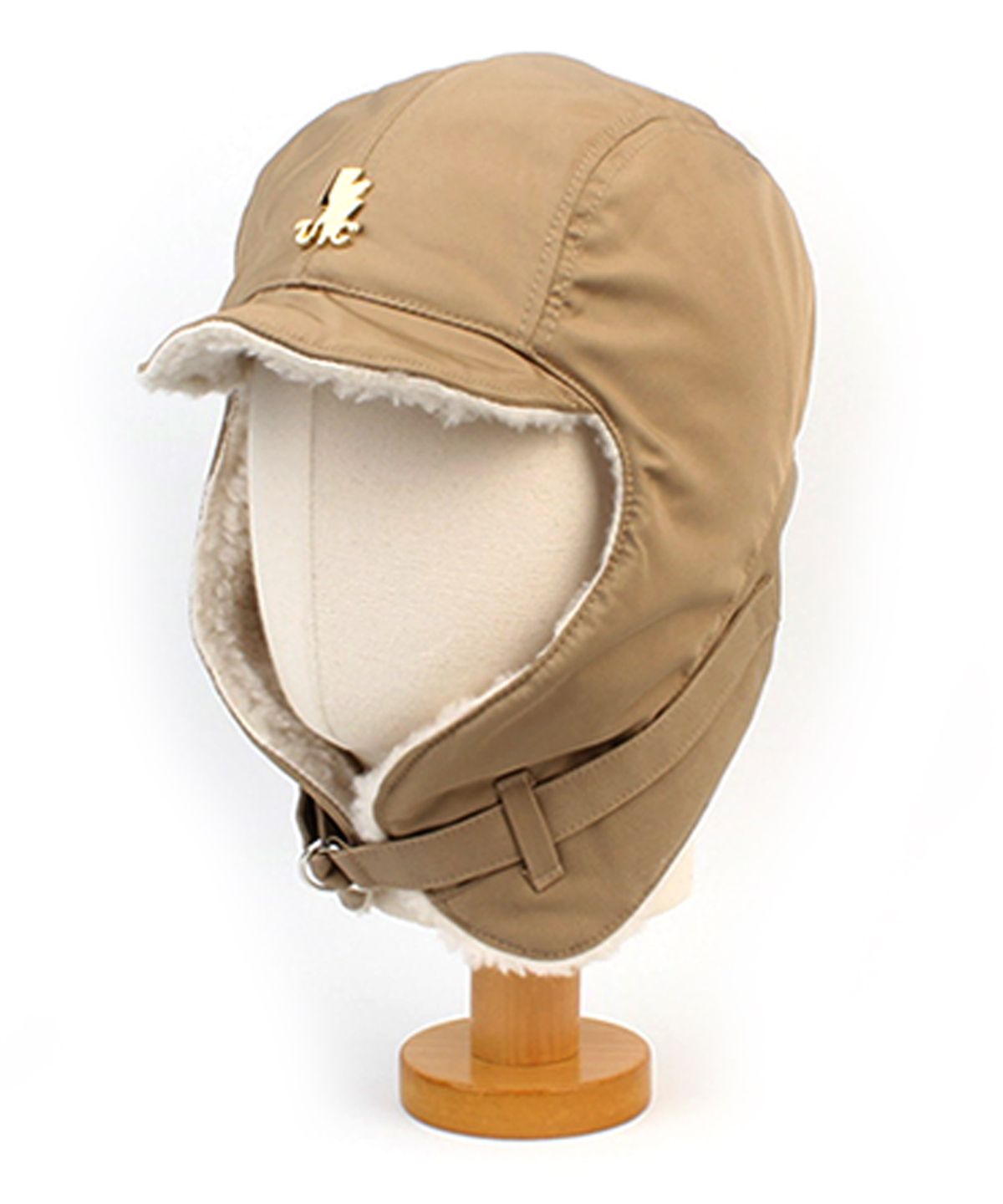 유니버셜 케미스트리(UNIVERSAL CHEMISTRY) Poly Beige Aviator Hat 귀달이모자