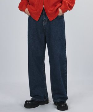 HALF BANDING WIDE DENIM (DARK BLUE)