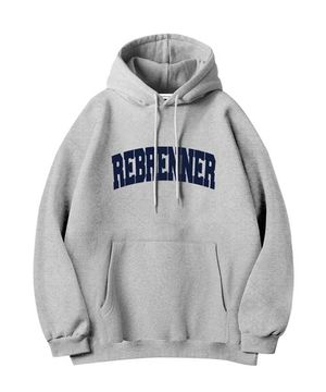 시그니처 로고 스웨츠 후디 그레이네이비