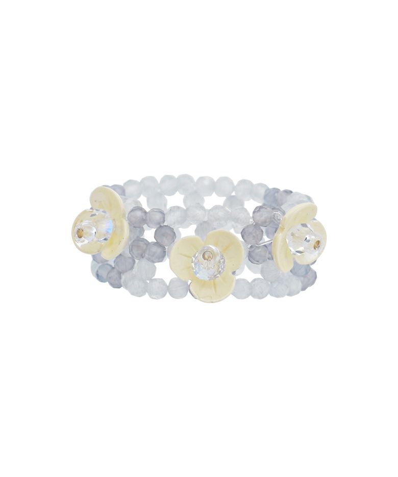 Flower Topping Beads Ring (Yellow)