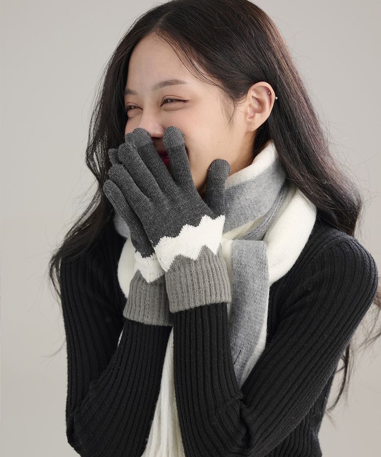 데이닉 웨이브 니트 손가락 장갑