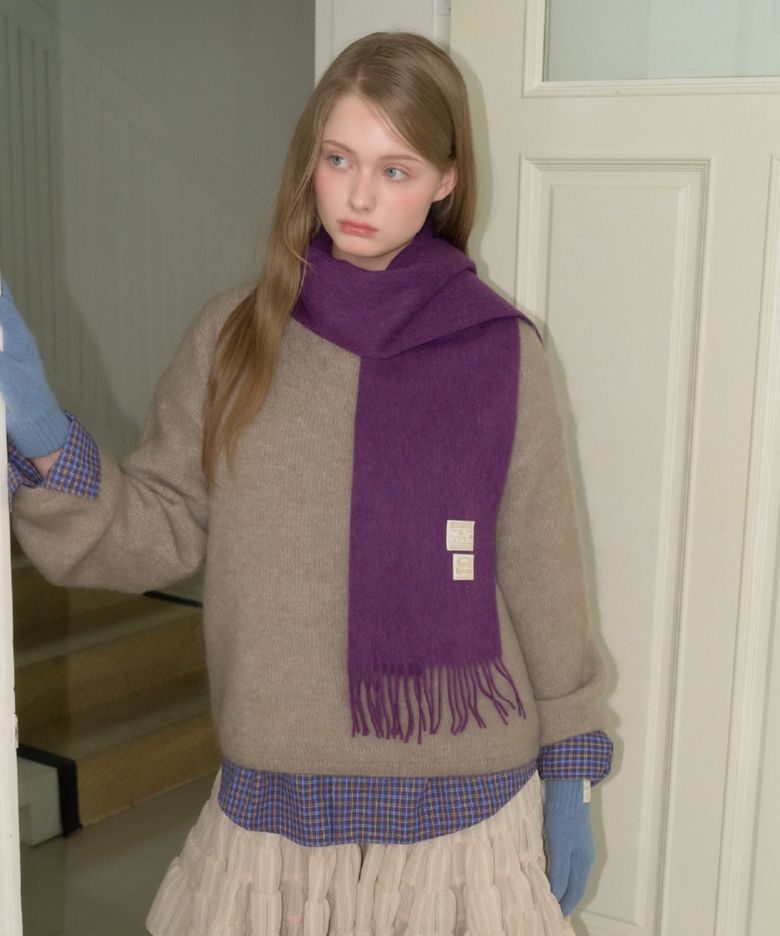 PREMIUM PURE WOOL 100 MUFFLER [ GRAPE ] - 프리미엄 울 100 머플러 (M001GP)