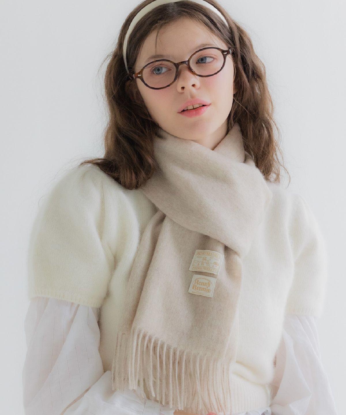 래니래니(RENNYRENNIE) PREMIUM PURE WOOL 100 MUFFLER [ OAT ] - 프리미엄 울 100 머플러 (M001OT)