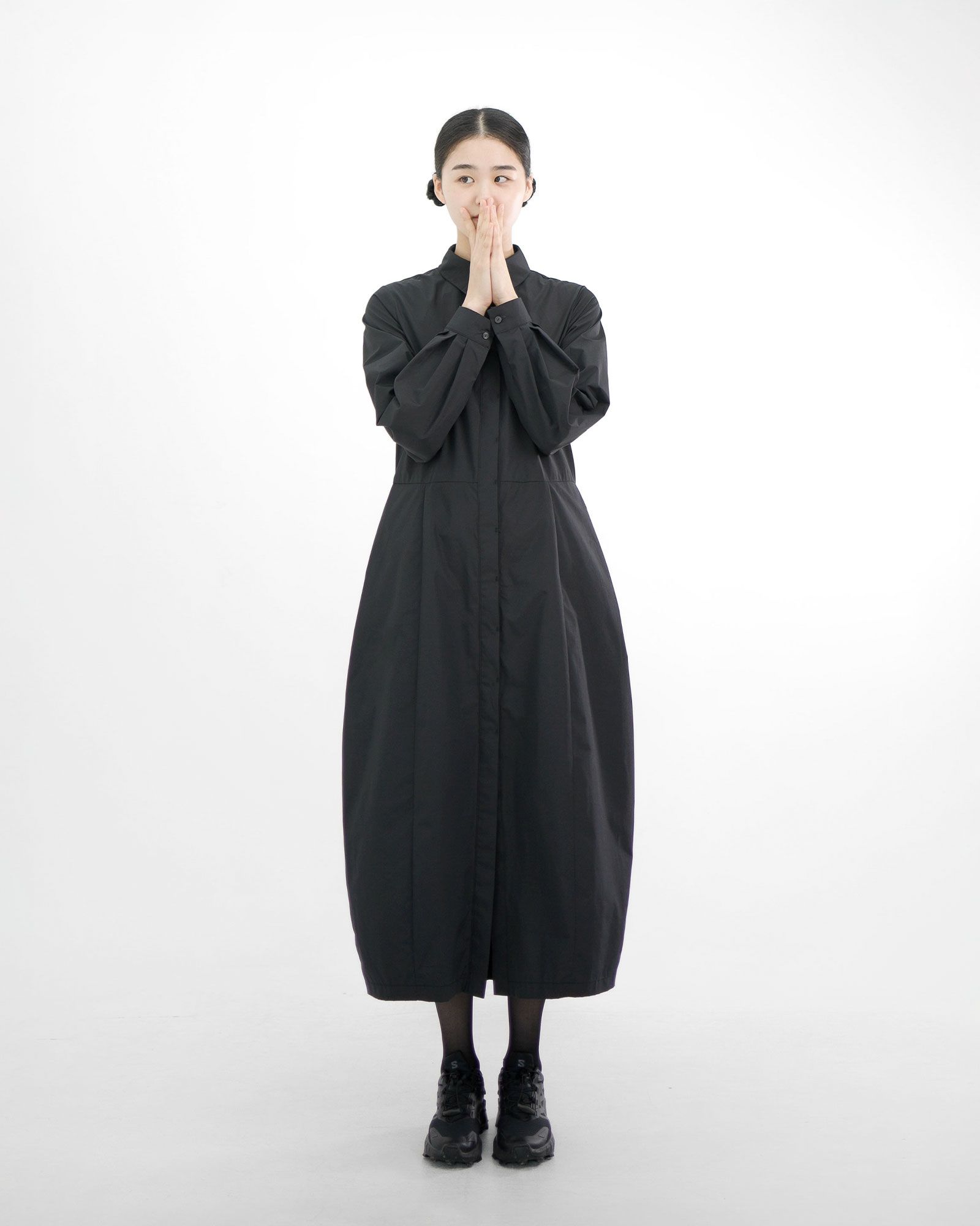MUSINSA | EUNOIA Beauté Button Dress - Black