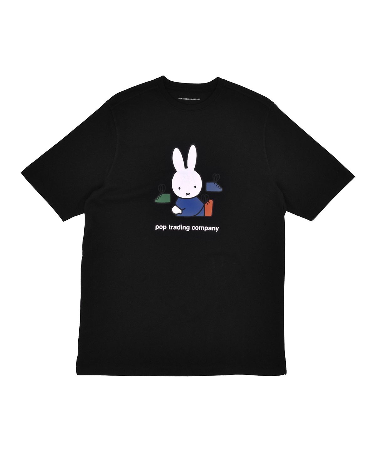 팝 트레이딩 컴퍼니(POP TRADING COMPANY) (U) 미피 풋웨어 티셔츠 인 블랙 MIFFY FOOTWEAR T-SHIRT IN BLACK