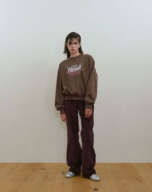 코듀로이 부츠 컷 팬츠(브라운)