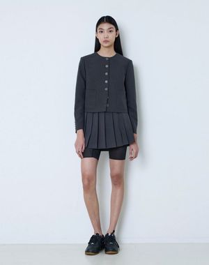 플릿 스커트(그레이)