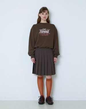 플릿 스커트(브라운)