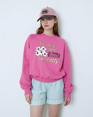 플라워 그래픽 스웨트셔츠(핑크)