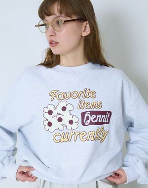 플라워 그래픽 스웨트셔츠(그레이)