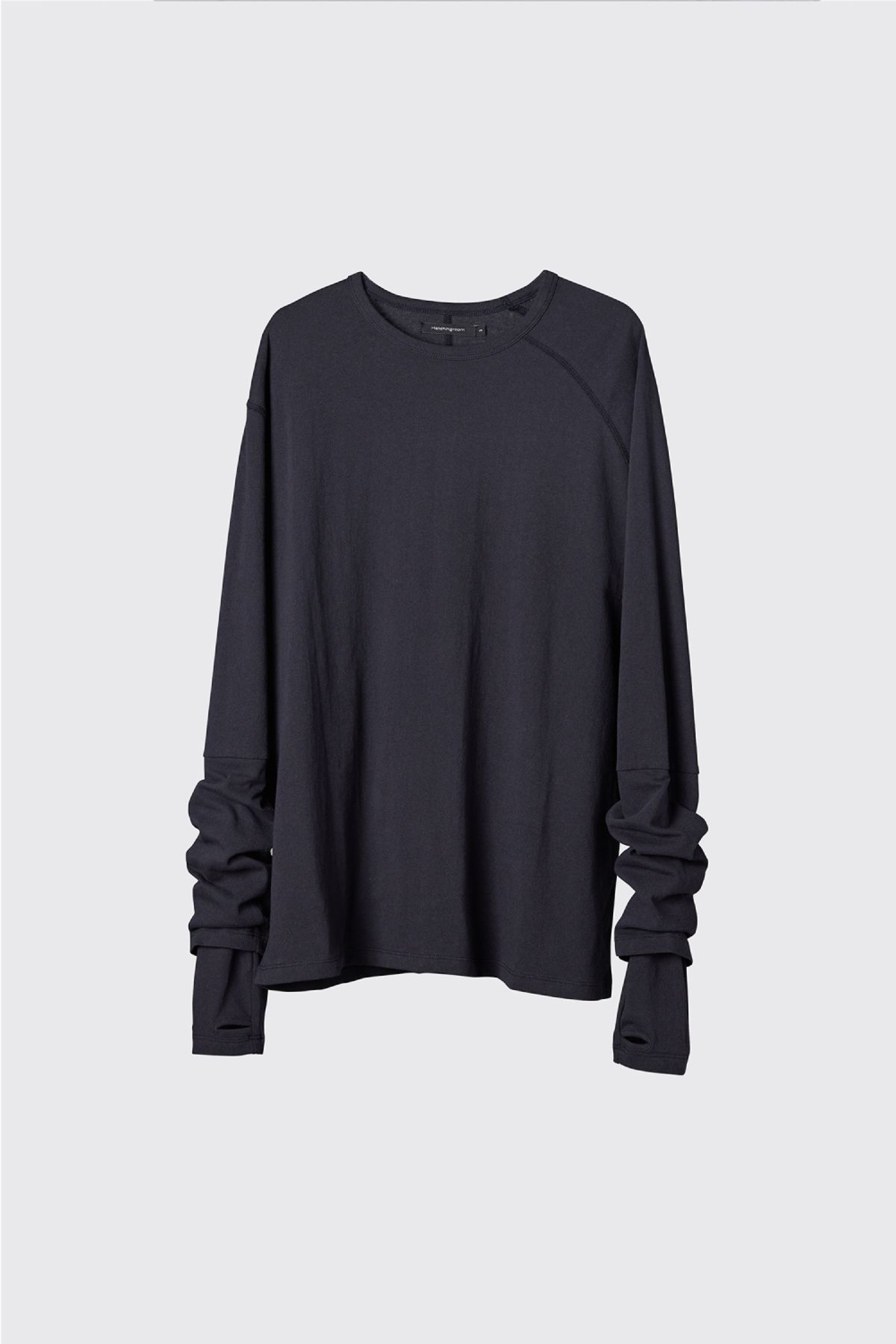 해칭룸(HATCHINGROOM) Double Sleeve Tee Blue Charcoal
