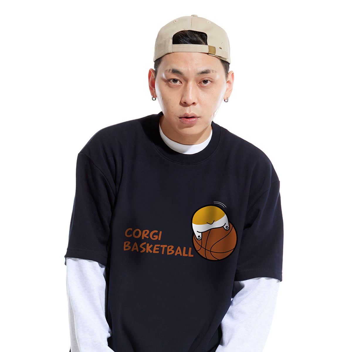 스터프(STUFF) 코기릴리 데구르 레이어드 롱슬리브 티셔츠