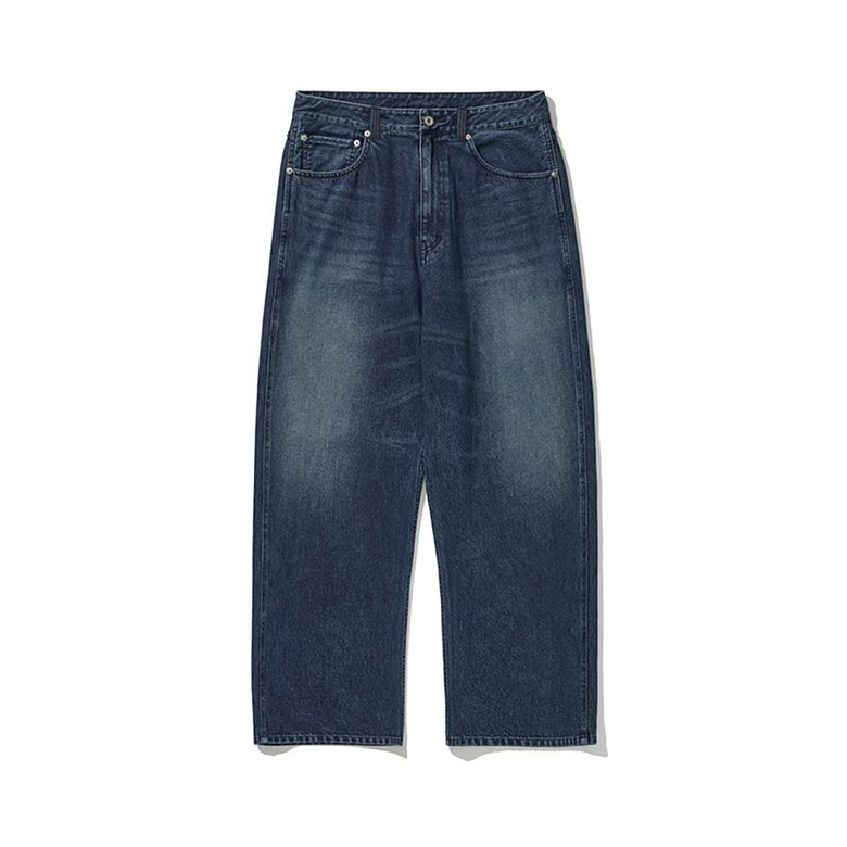 WASHED WIDE DENIM PANTS [Indigo]