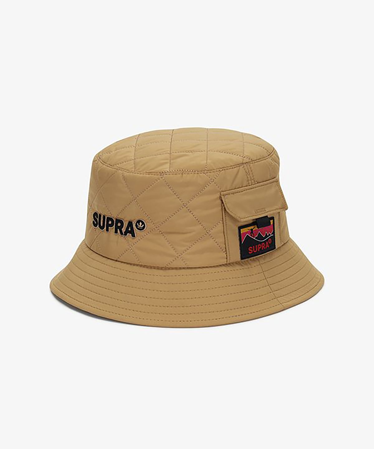 수프라(SUPRA) 아웃도어 퀼팅 포켓 포인트 버킷햇(BEIGE)
