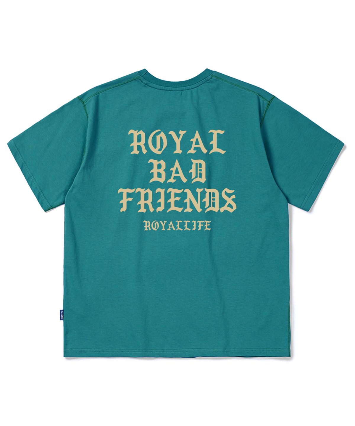로얄라이프(ROYALLIFE) RLU2102 디플로마 백로고 헤비웨이트 반팔 티셔츠 - 틸그린
