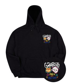 [DOUBLE JD] 파쿠 X 햇캣 후드티 블랙