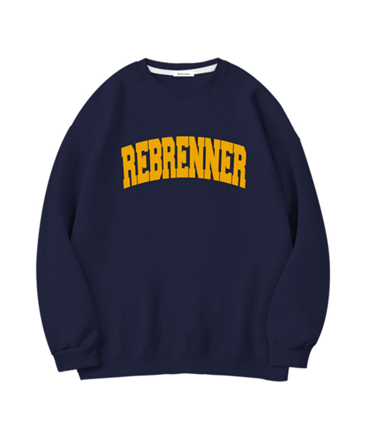 리브레너(REBRENNER) 스테디 시그니처 스웨츠 셔츠 네이비옐로우