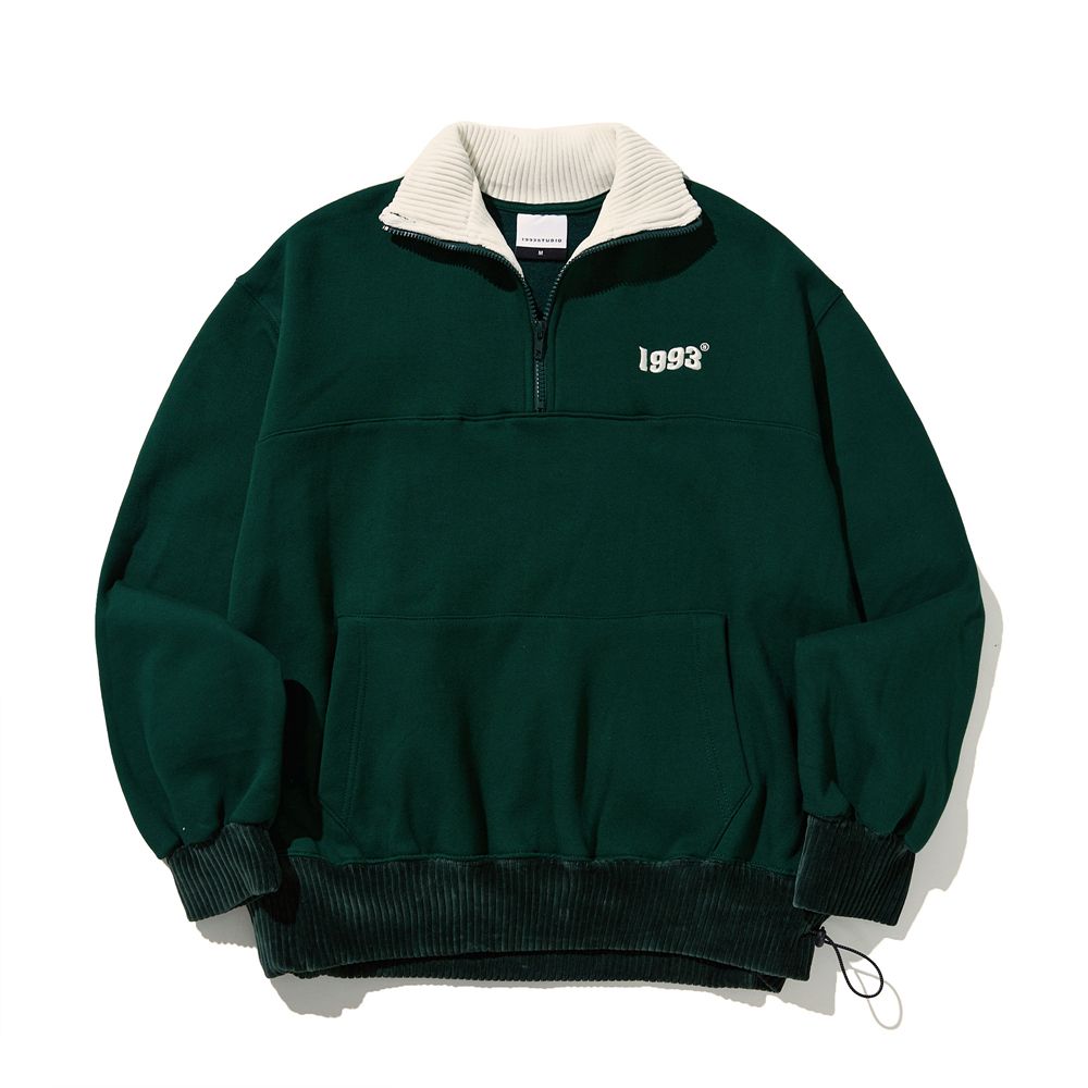 ウェア Small Logo Half Zip Sweatshirt (moss) MUSINSA | 1993STUDIO Vintage Half Zip_Dark Green
